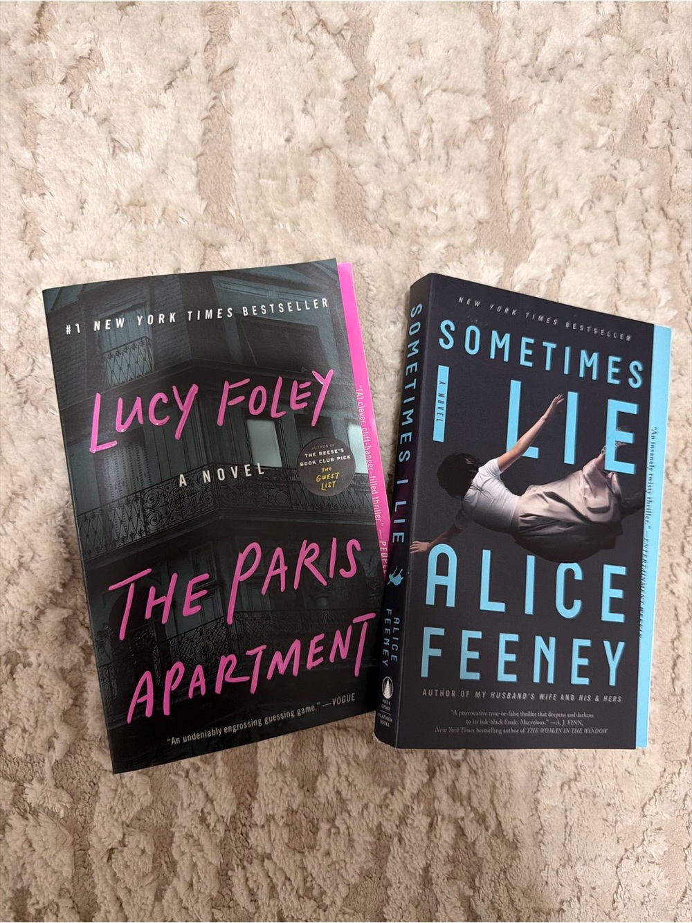 The Paris Apartment by Lucy Foley and Sometimes I Lie by Alice Feeney
